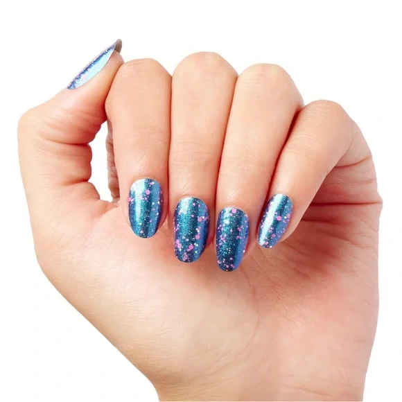 *Retired* Color Street: Frosty Nights | Teal Blue Pink Glitter Winter Holiday - Picture 9 of 11